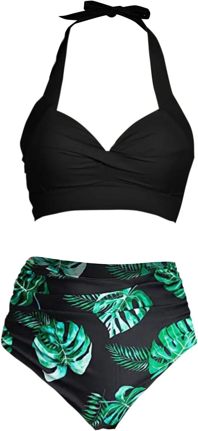 Bathing Suits Swimsuit with Breast Separate Bow Bikini Without Brackets Ruched Tummy Control Bathing Suits Swimsuit