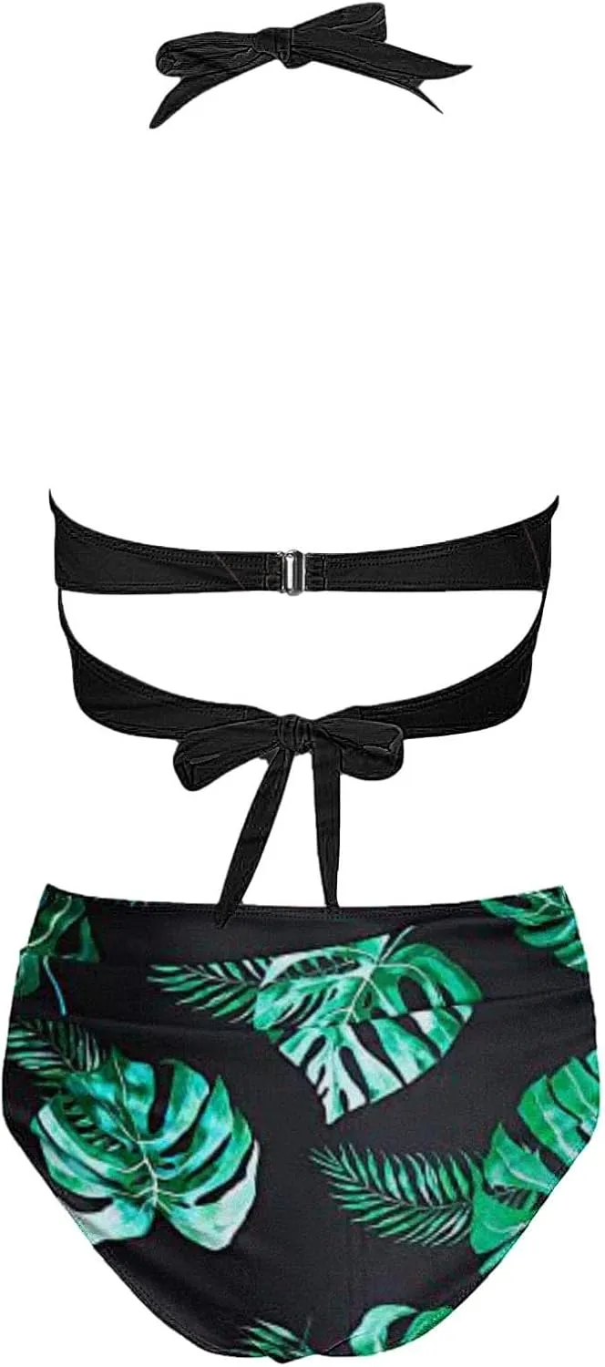 Bathing Suits Swimsuit with Breast Separate Bow Bikini Without Brackets Ruched Tummy Control Bathing Suits Swimsuit