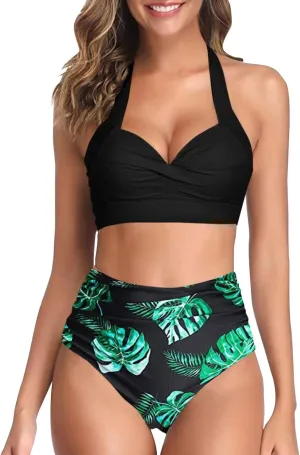 Bathing Suits Swimsuit with Breast Separate Bow Bikini Without Brackets Ruched Tummy Control Bathing Suits Swimsuit