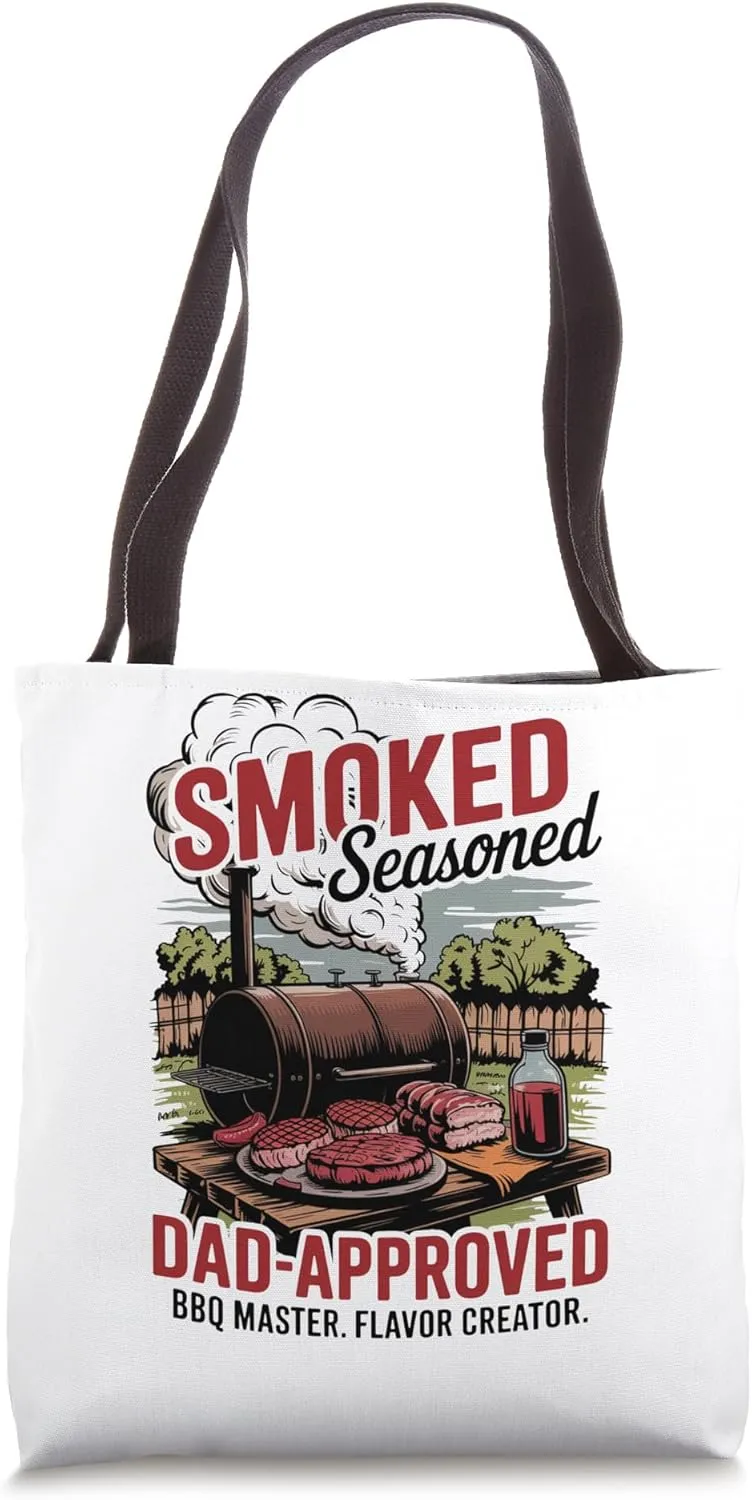 BBQ King of the Backyard – Smoked and Dad Approved Father’s Tote Bag