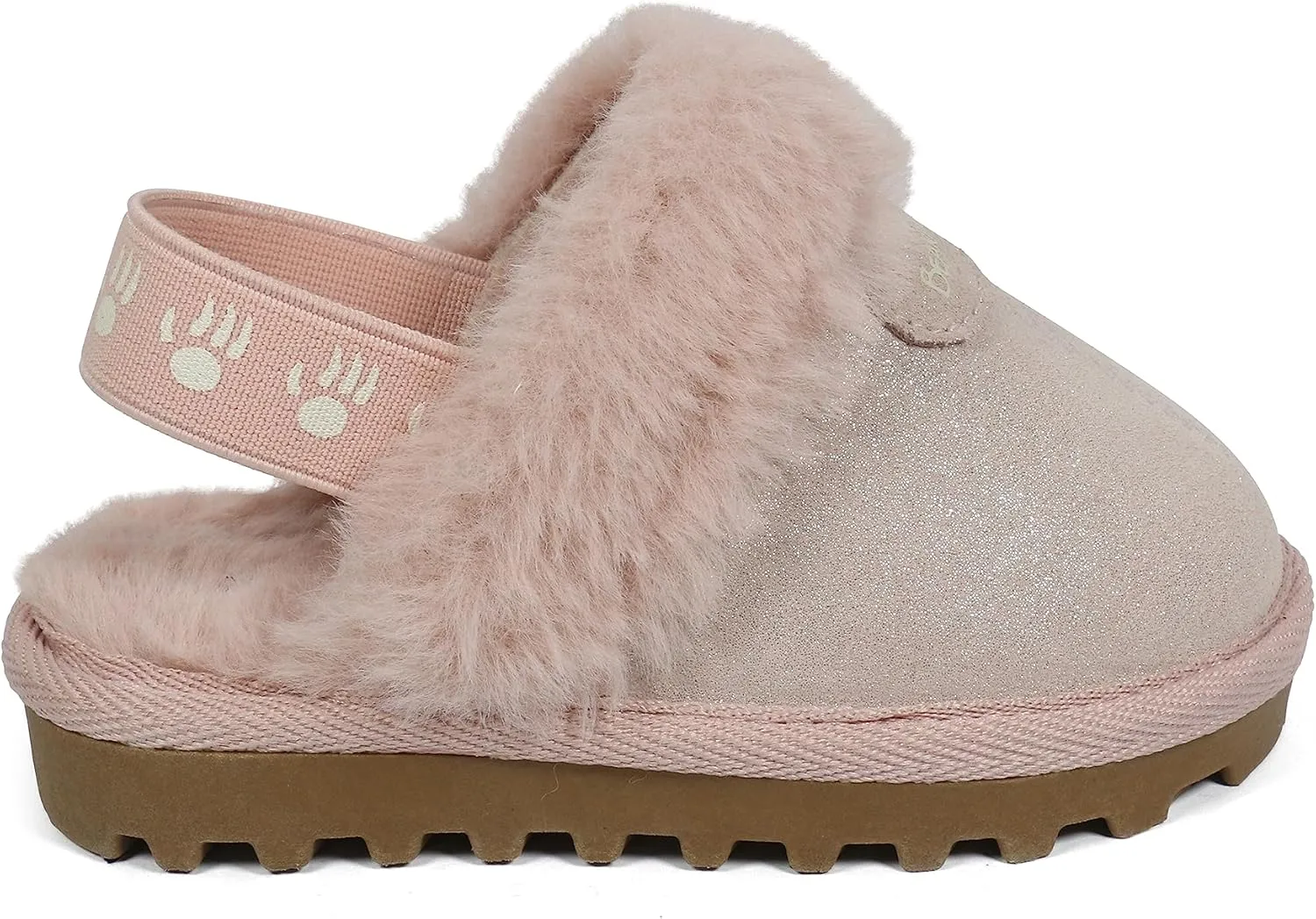 BEARPAW Unisex Faux Fur Lined Suede Infant Shoes - Hard Bottom Baby Shoes for Boys and Girls - Leather Walker Slippers
