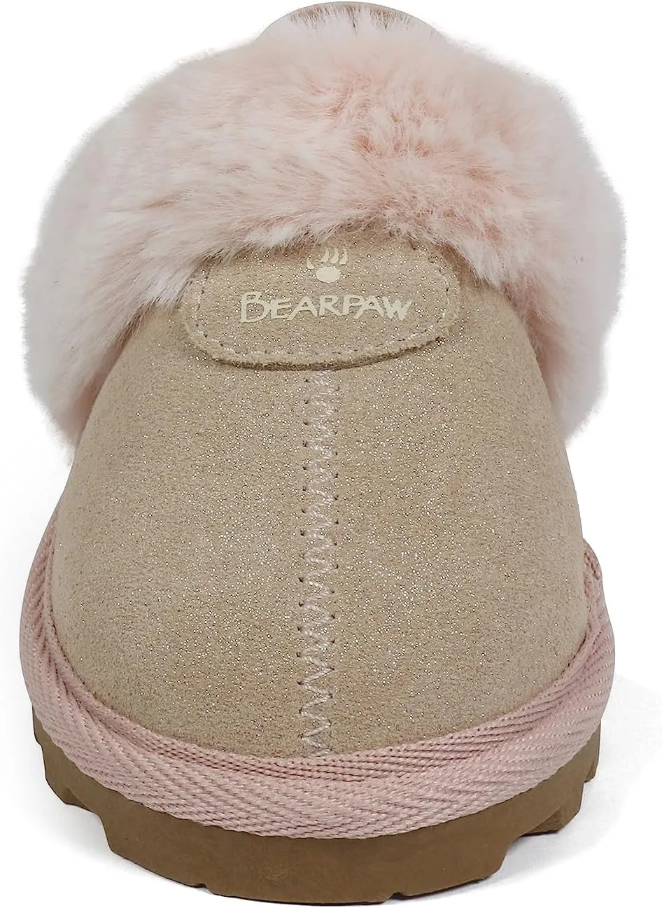BEARPAW Unisex Faux Fur Lined Suede Infant Shoes - Hard Bottom Baby Shoes for Boys and Girls - Leather Walker Slippers