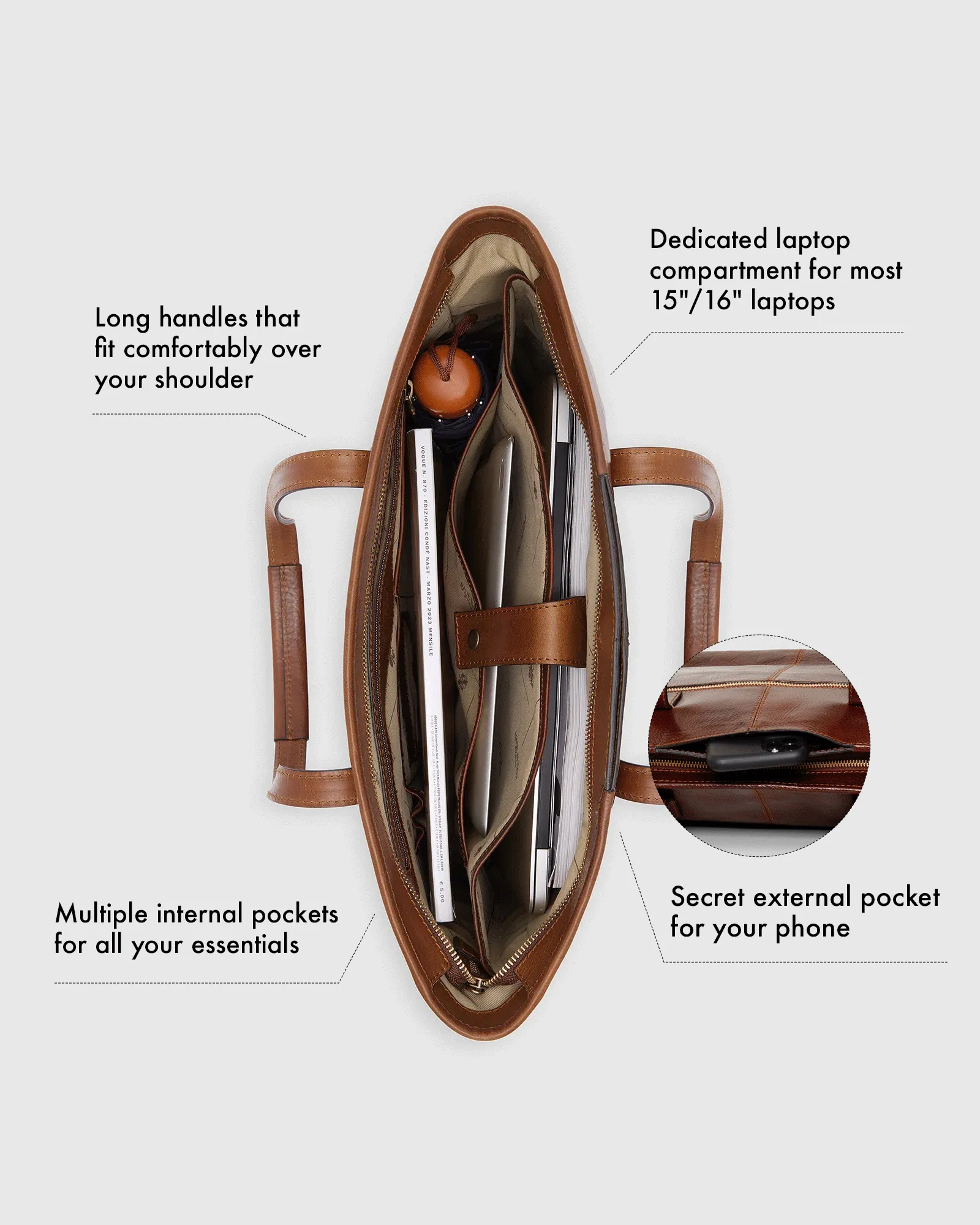 Beatrice Green - Leather Work Tote