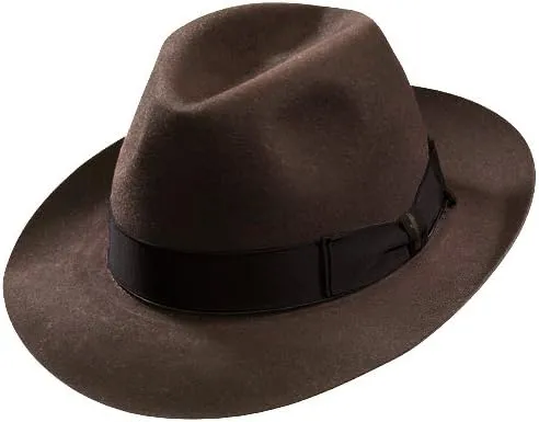 Beaver Fur Felt Hat - Brown Medium Brim