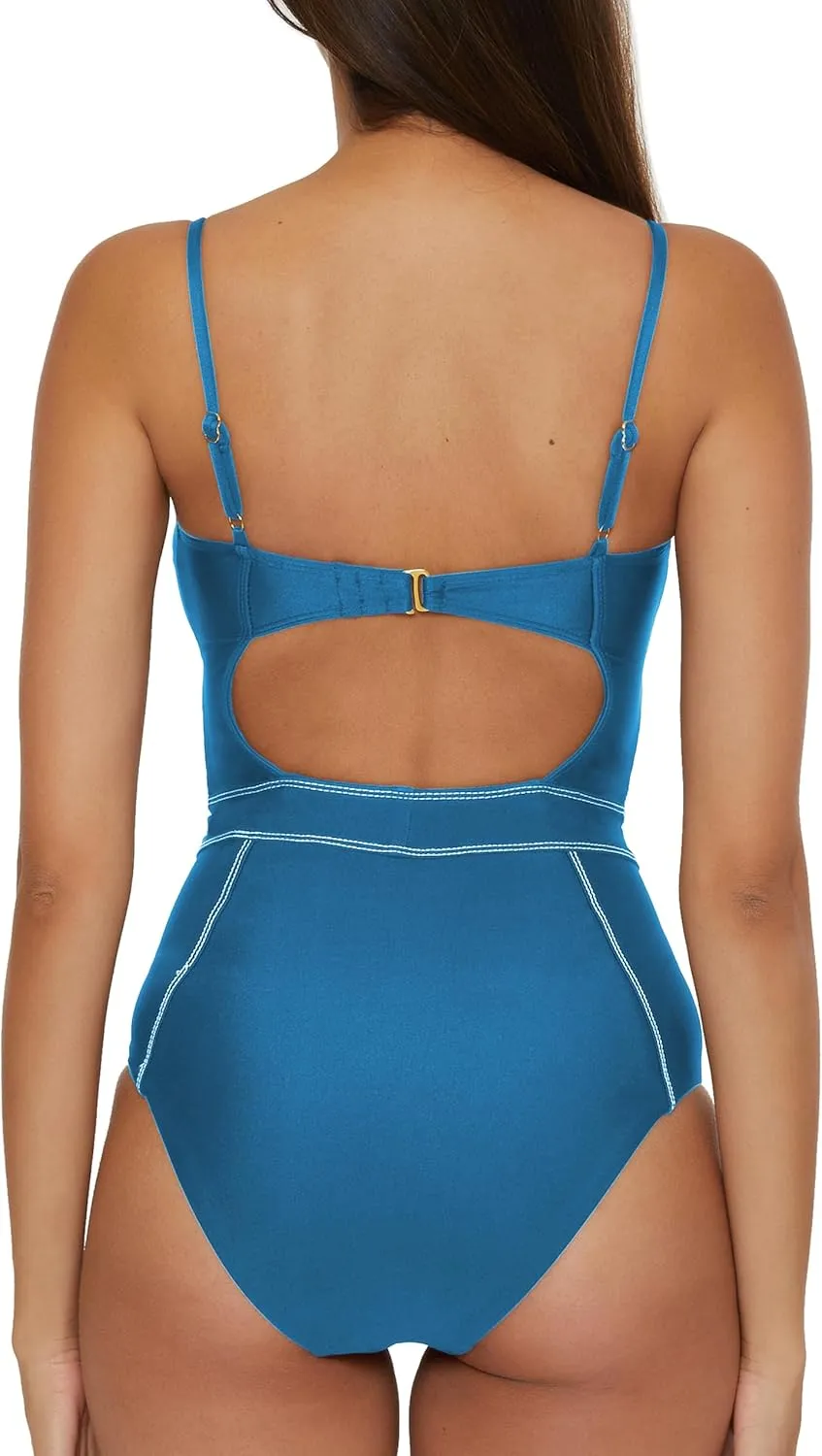 BECCA Women's Standard Color Sheen One Piece Swimsuit, Sexy Satin, Bathing Suits