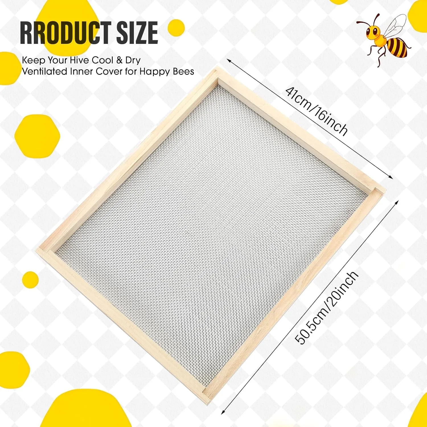 Beehive Inner Cover 10 Frame Ventilated Inner Cover Langstroth Style Beekeeping Ventilated Inner Cover Beehive Insulation Bee Hive Wooden Vented Beekeeping Tool Supplies (2 Pcs)