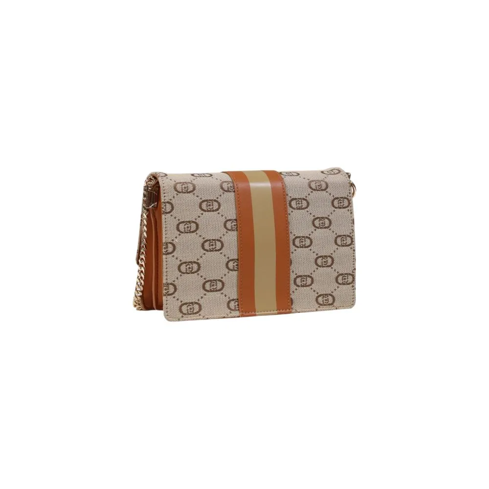 Beige Synthetic Handbag
