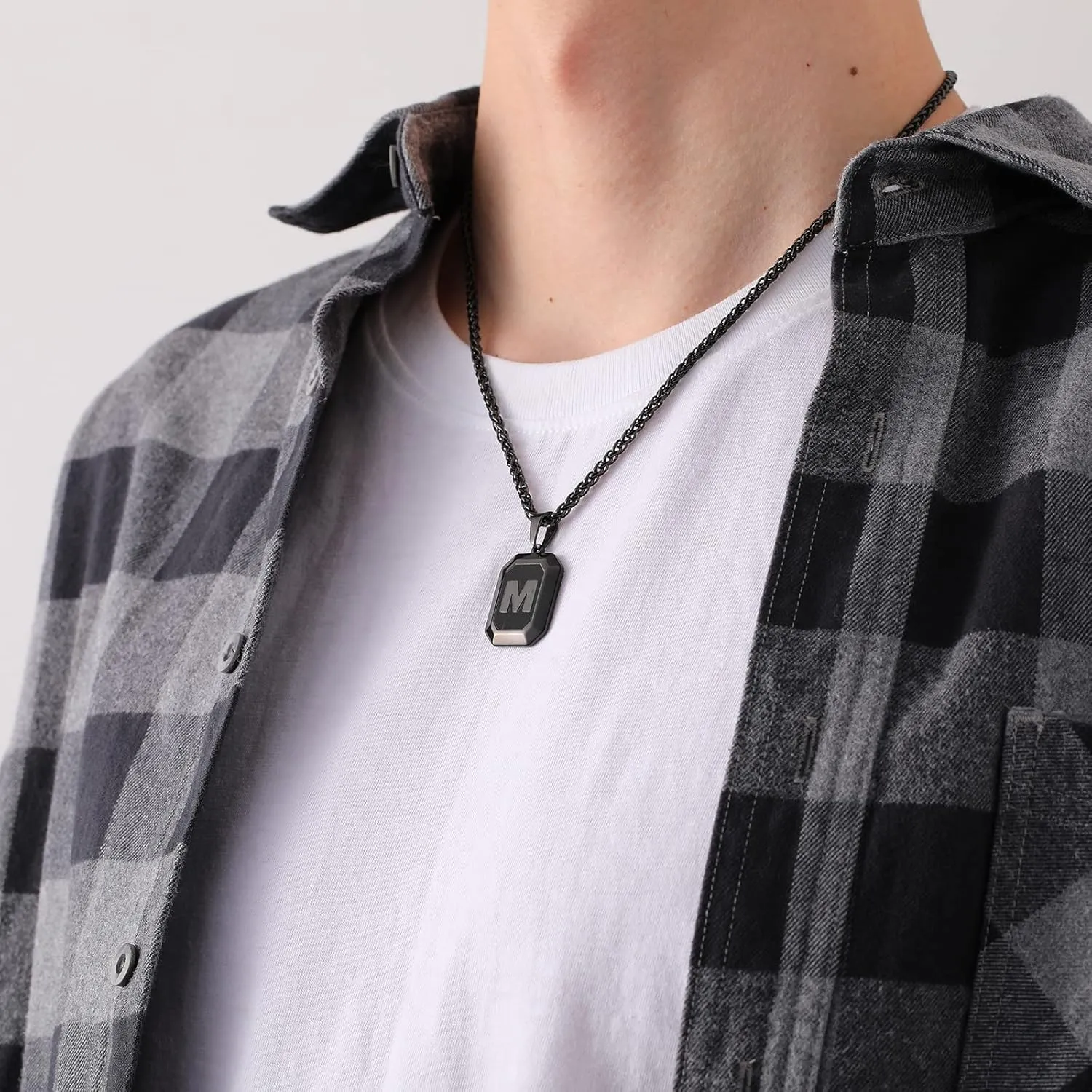 Bellino Graduation Gift sInitial A-Z Letter Necklace for Men Boys Kids Teen, Stainless Steel American Flag Dog Tag Pendent Chain Jewelry Fathers Day Dad Gifts Graduation Easter Gifts- 24Inches