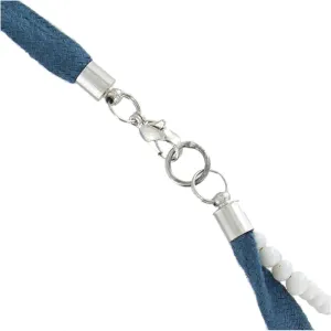 Ben Amun Teal Blue Purple Cord Chain Bead Statement Necklace 34" Fashion Necklaces Trendy Accessories Stylish Additions