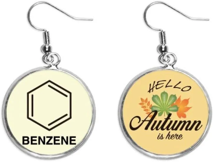 Benzene Molecular Structure Formula Substance Ear Dangle Autumn Leaf Earring Jewelry