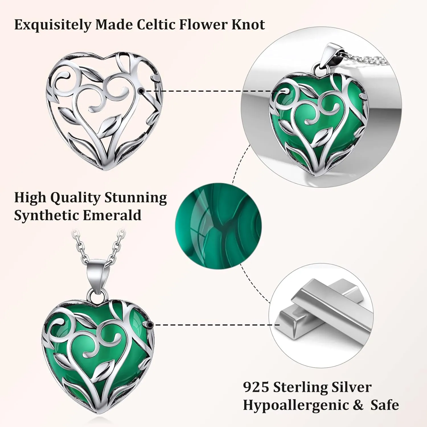 Bestyle Tree of Life Wrapped Healing Crystal Necklaces 12 Month Birthstone Pendant for Women, Crescent/Heart Gemstone Jewelry, Vintage Birthday Gifts/Energy Gift
