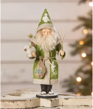 Bethany Lowe Vintage Santa in Green Small Figurine