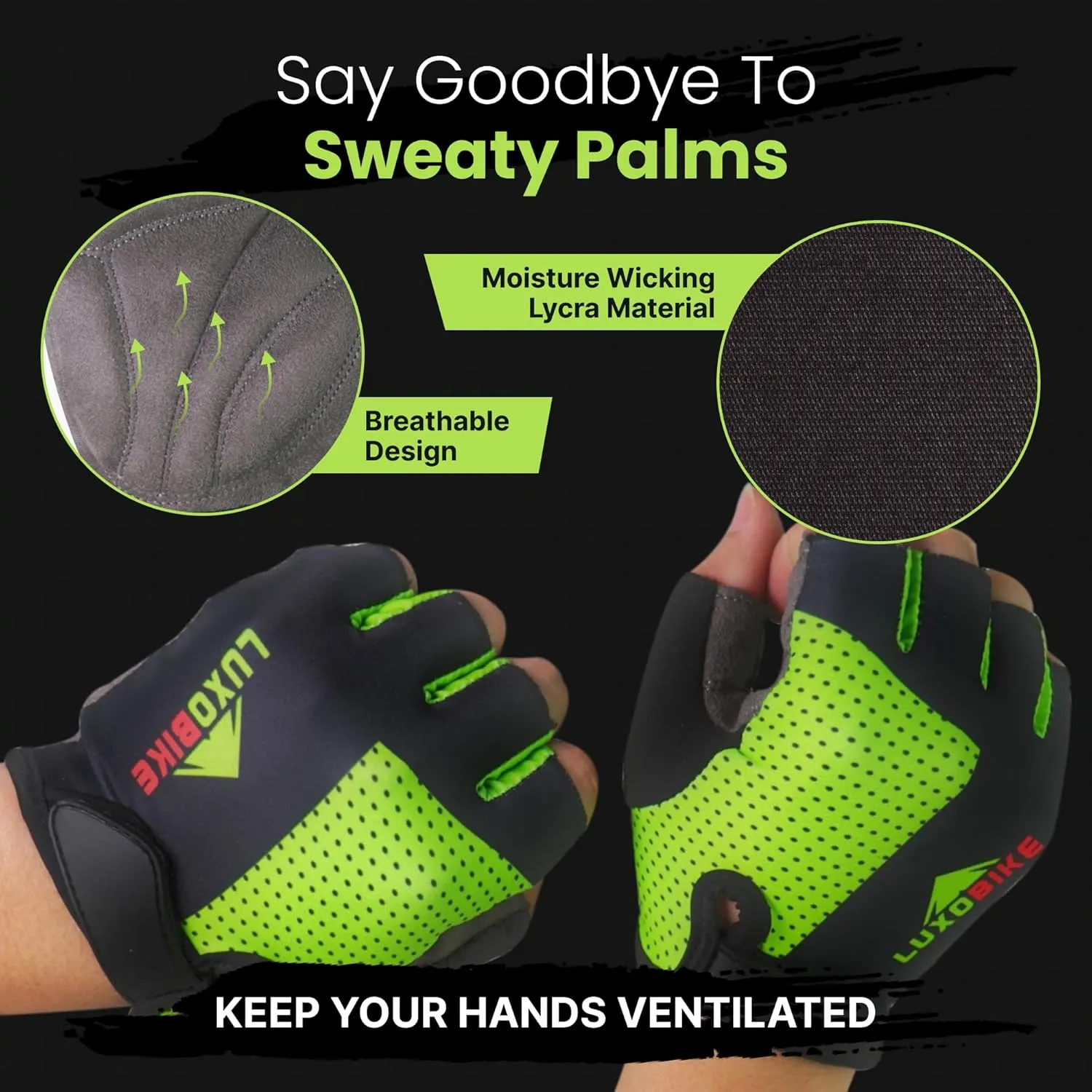 Bike Gloves for Men Cycling Biking Gloves Women - Padded Shock Absorbing Bicycle Riding, Anti-Slip Breahtable Half-Finger 's for Mountain Biker Ebike