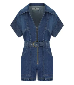 Blue Denim Short Jumpsuit