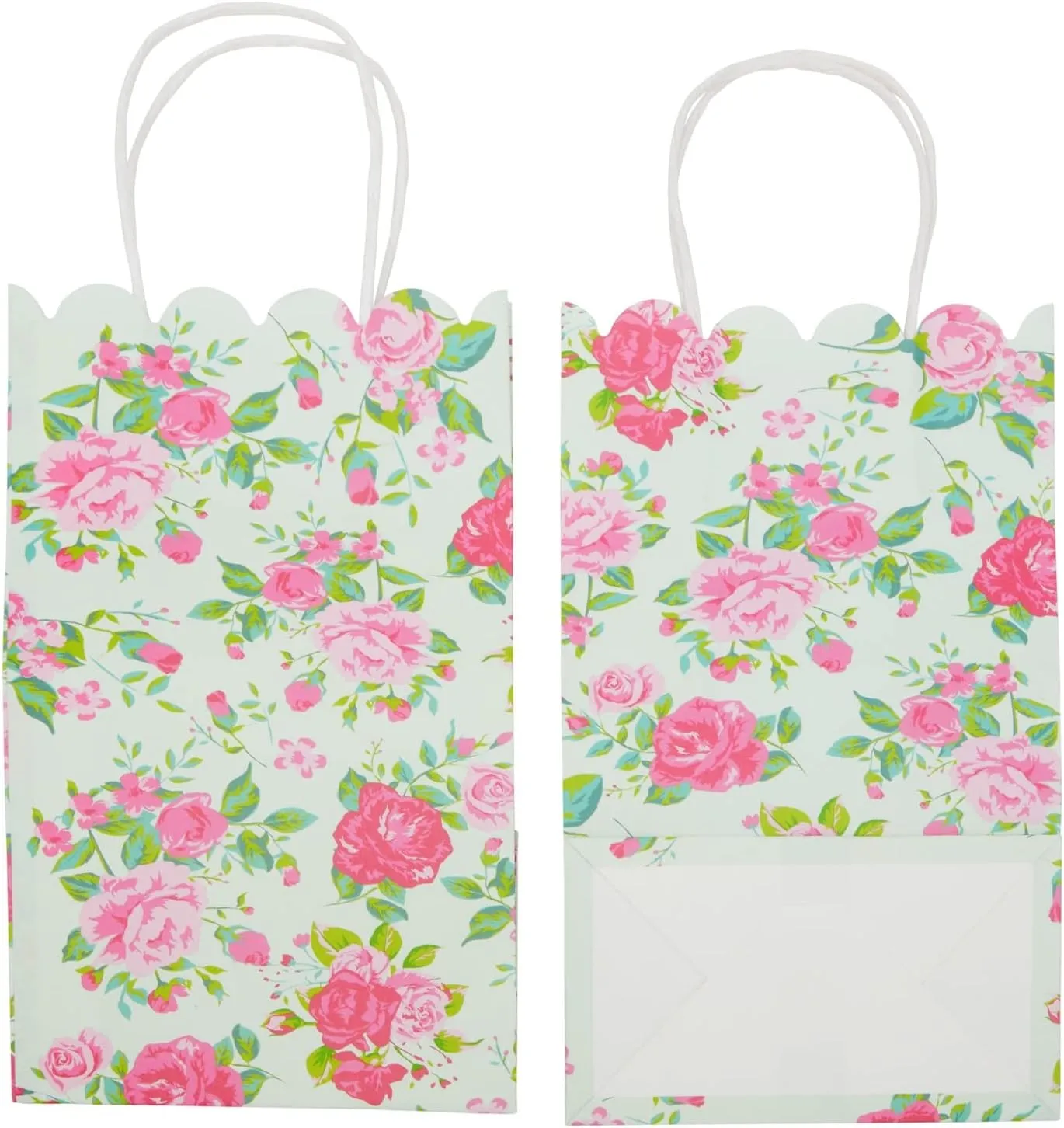 BLUE PANDA 24 Pack Small Floral Gift Bags with Handles, 5x8.5x3 Inches, Ideal for Mother's Day, Birthday, Weddings, Baby Shower, Themed Party Favors