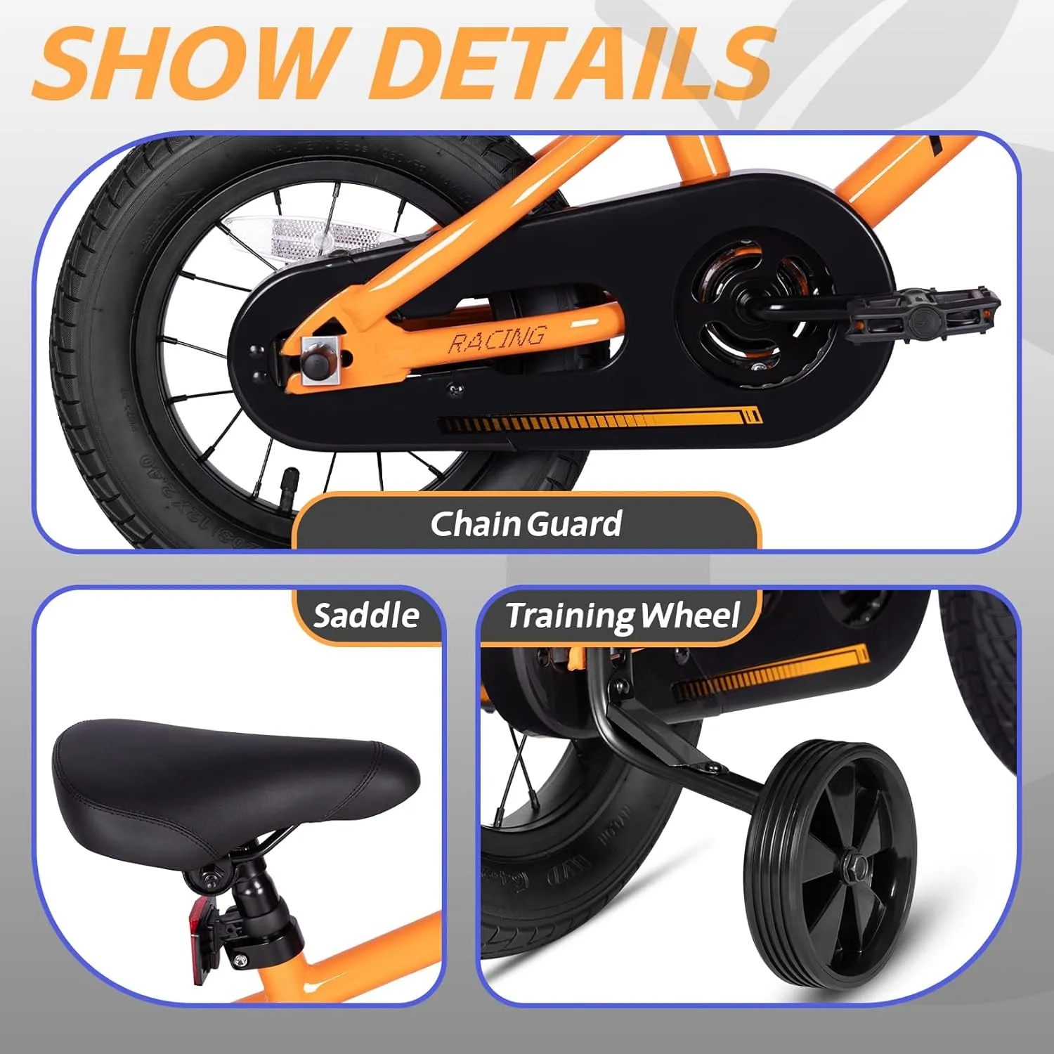 BMX Style Kids Bike for 2-8 Years Old Boys Girls Toddlers 12 14 16 Inches Bicycle with Training Wheels Coaster Brake, Multiple Color