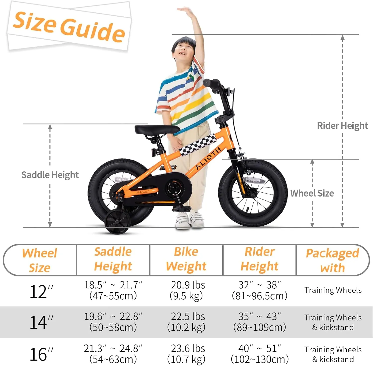 BMX Style Kids Bike for 2-8 Years Old Boys Girls Toddlers 12 14 16 Inches Bicycle with Training Wheels Coaster Brake, Multiple Color