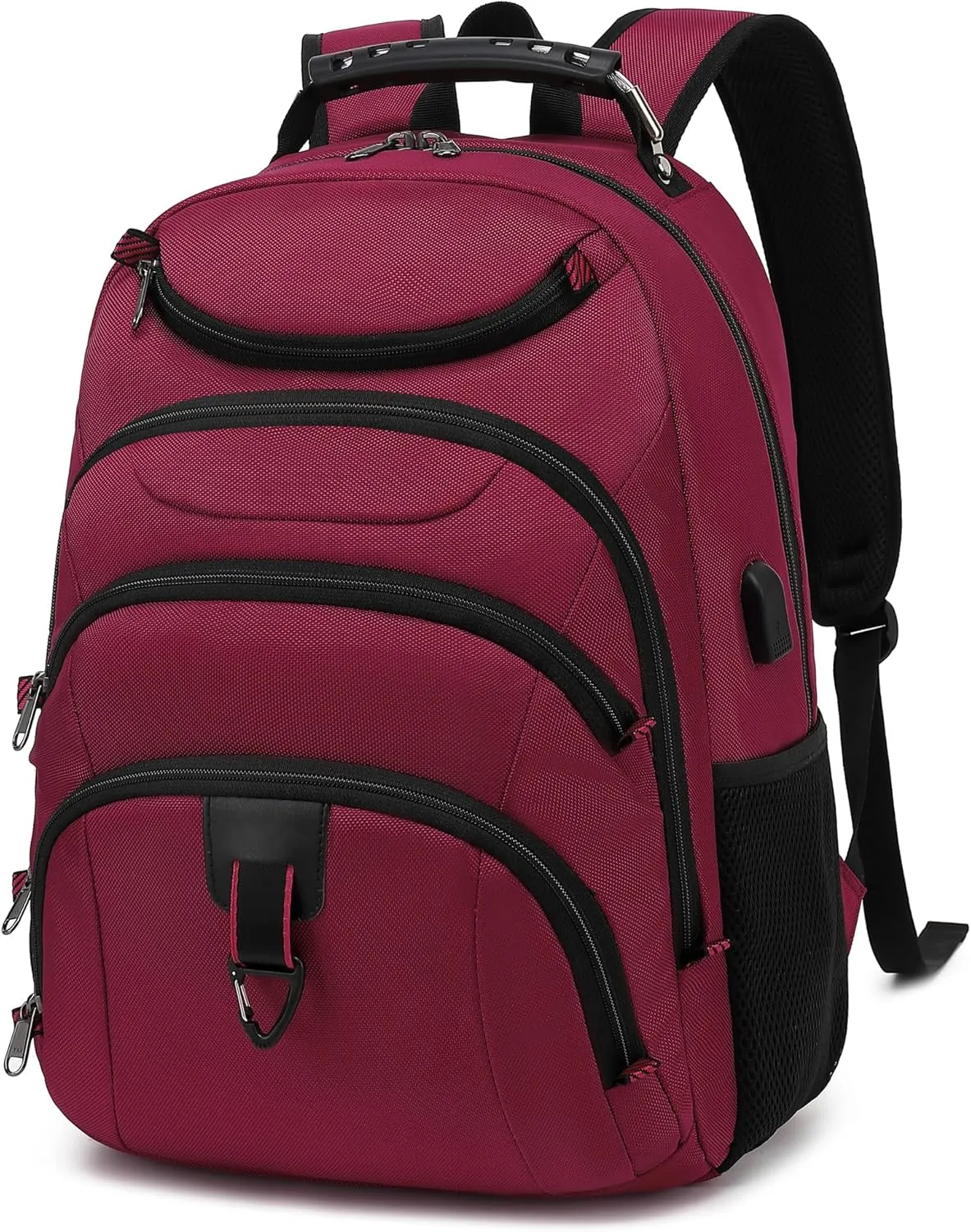 Boavan Laptop Backpack for men, 15.6 inch Laptop Bag with USB Port, Waterproof Travel Work Backpack Purse, Anti-Theft Teacher Nurse Doctor Casual Bookbags Office Business backpack，Russet Red