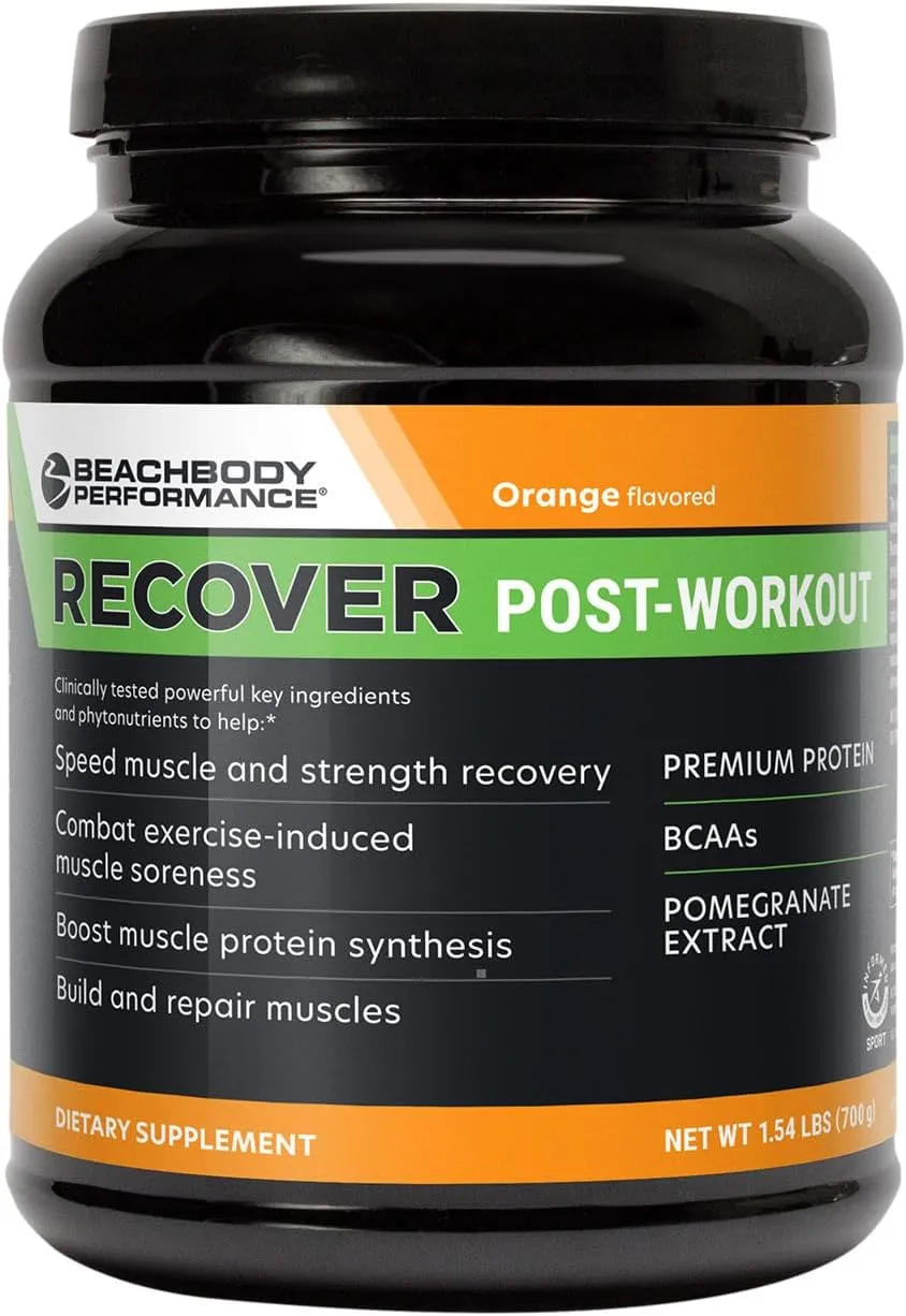 BODi Recover Whey Protein Powder Blend– Post-Workout Orange Whey Supplement for Muscle Recovery with 20g Protein, BCAAs, Pomegranate Extract - Fast Recovery - 20 Serving Tub