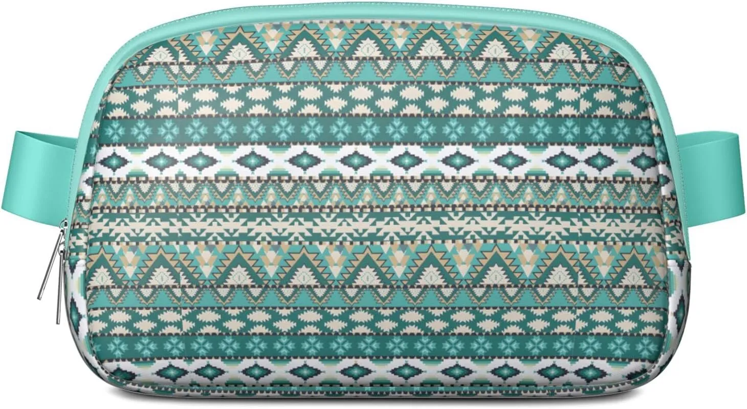 Bohemian Mini Belt Bag for Men Women Vintage Rustic Waist Packs Crossbody Bags Adjustable Strap for Hiking Cycling Running