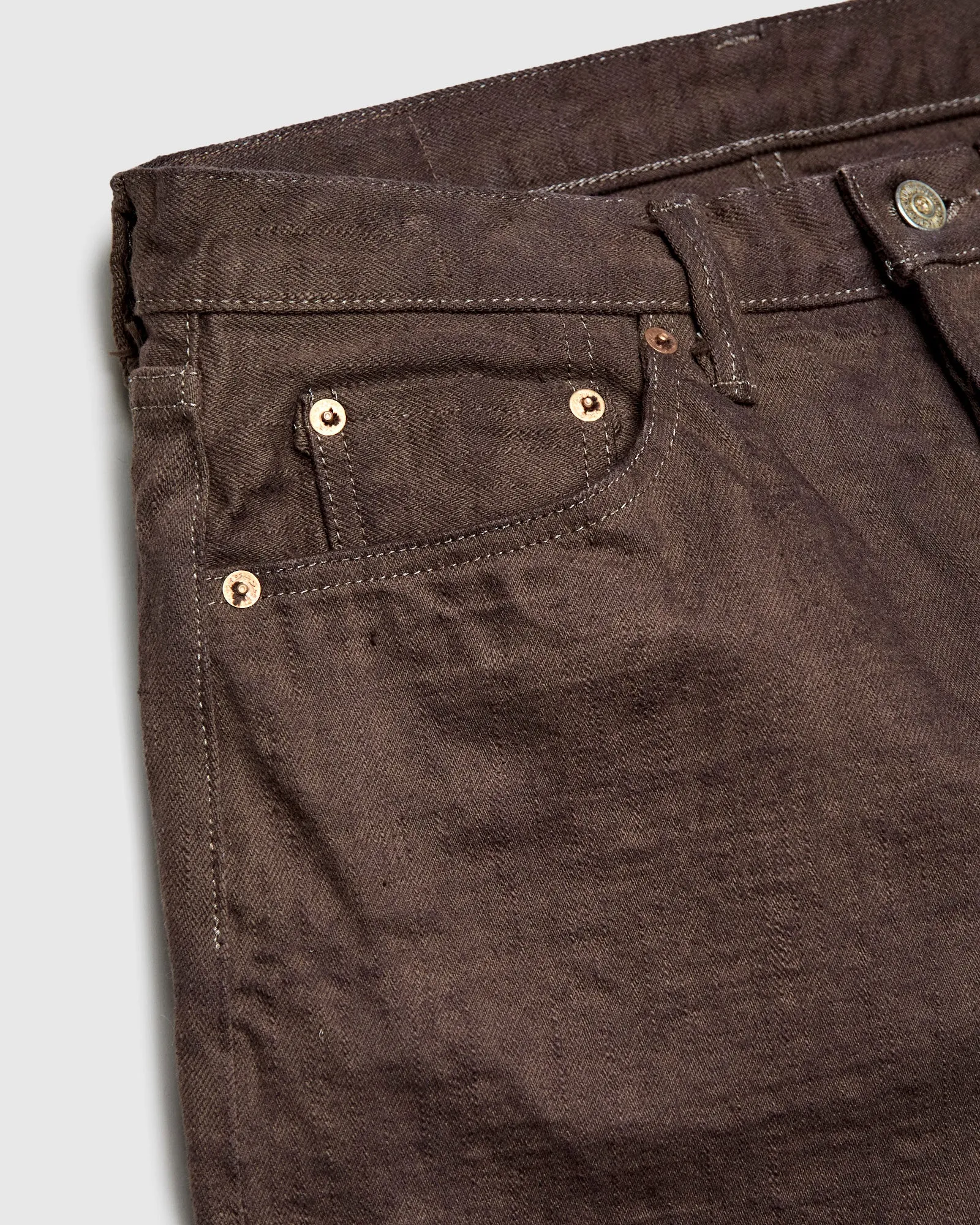 BOS710XX-KU "Shizen" 18oz Kuri Chestnut Selvedge Denim - Slim Straight Fit