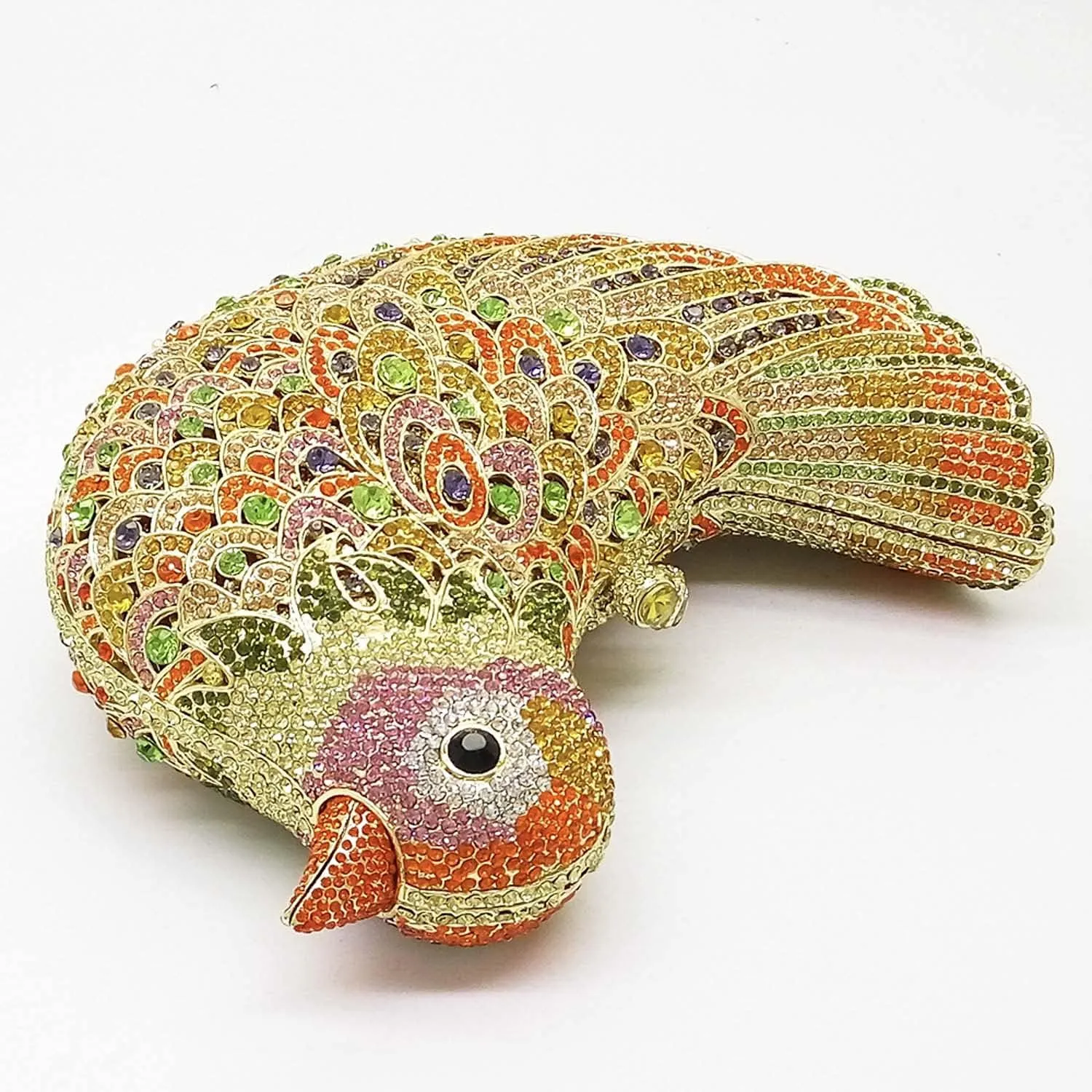 Boutique De FGG Bird Crystal Clutch Purses For Women Dressy Rhinestone Evening Bag Pigeon Prom Clutch Purse for Wedding,Mini