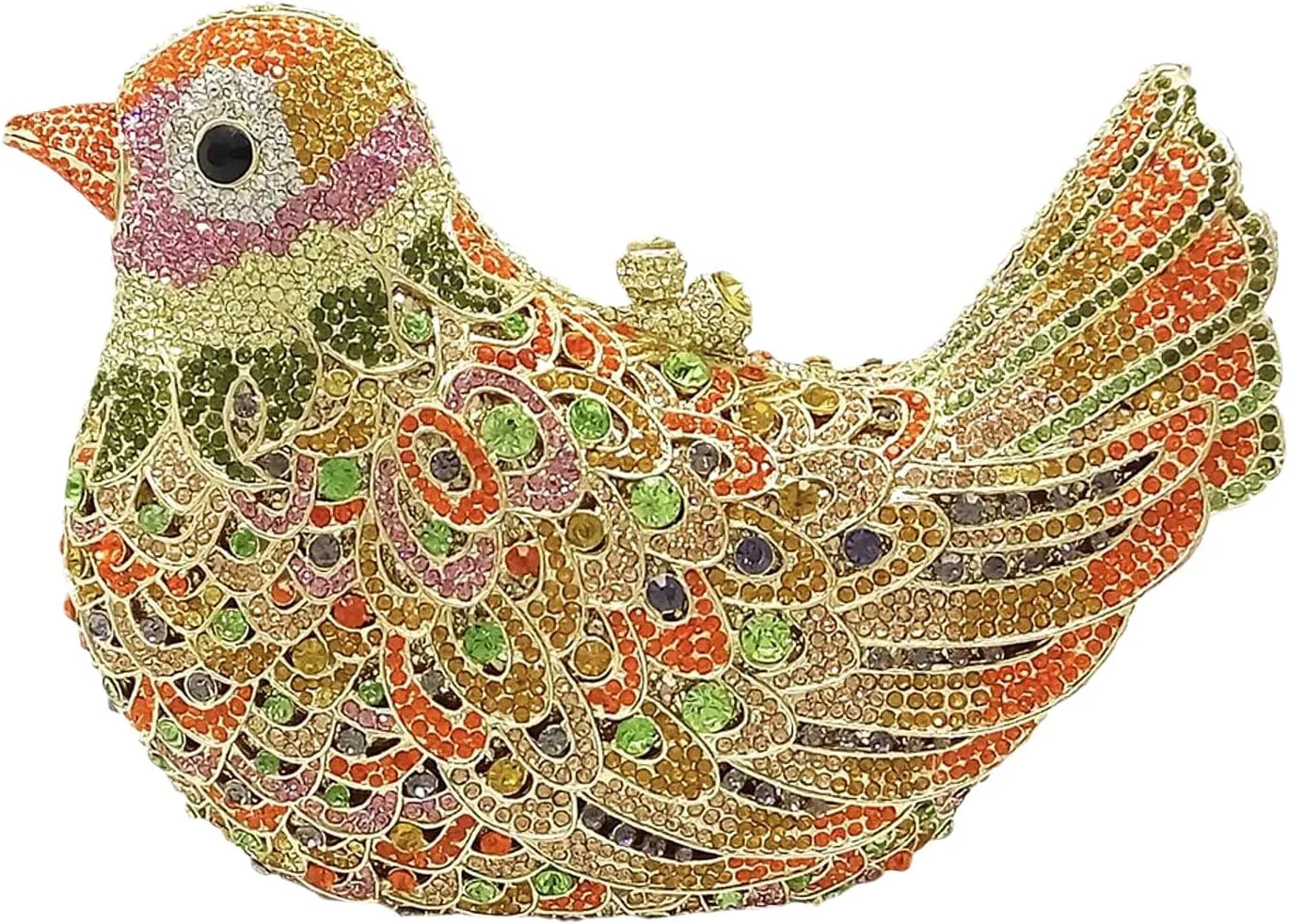 Boutique De FGG Bird Crystal Clutch Purses For Women Dressy Rhinestone Evening Bag Pigeon Prom Clutch Purse for Wedding,Mini