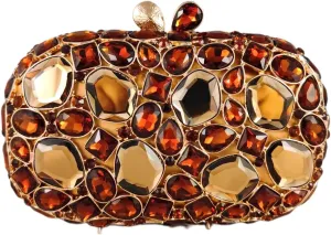 Boutique De FGG Crystal Clutch Purses for Women Formal Clutch Gemstone Prom Purse Wedding Party Rhinestone Evening Bag,Mini
