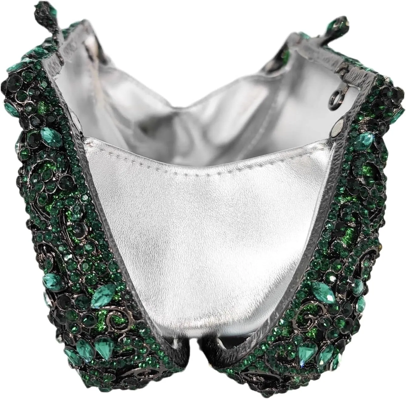 Boutique De FGG Women Crown Minaudiere Handbags Formal Evening Bags Flower Crystal Clutch Purses Wedding Clutch Bag,Mini