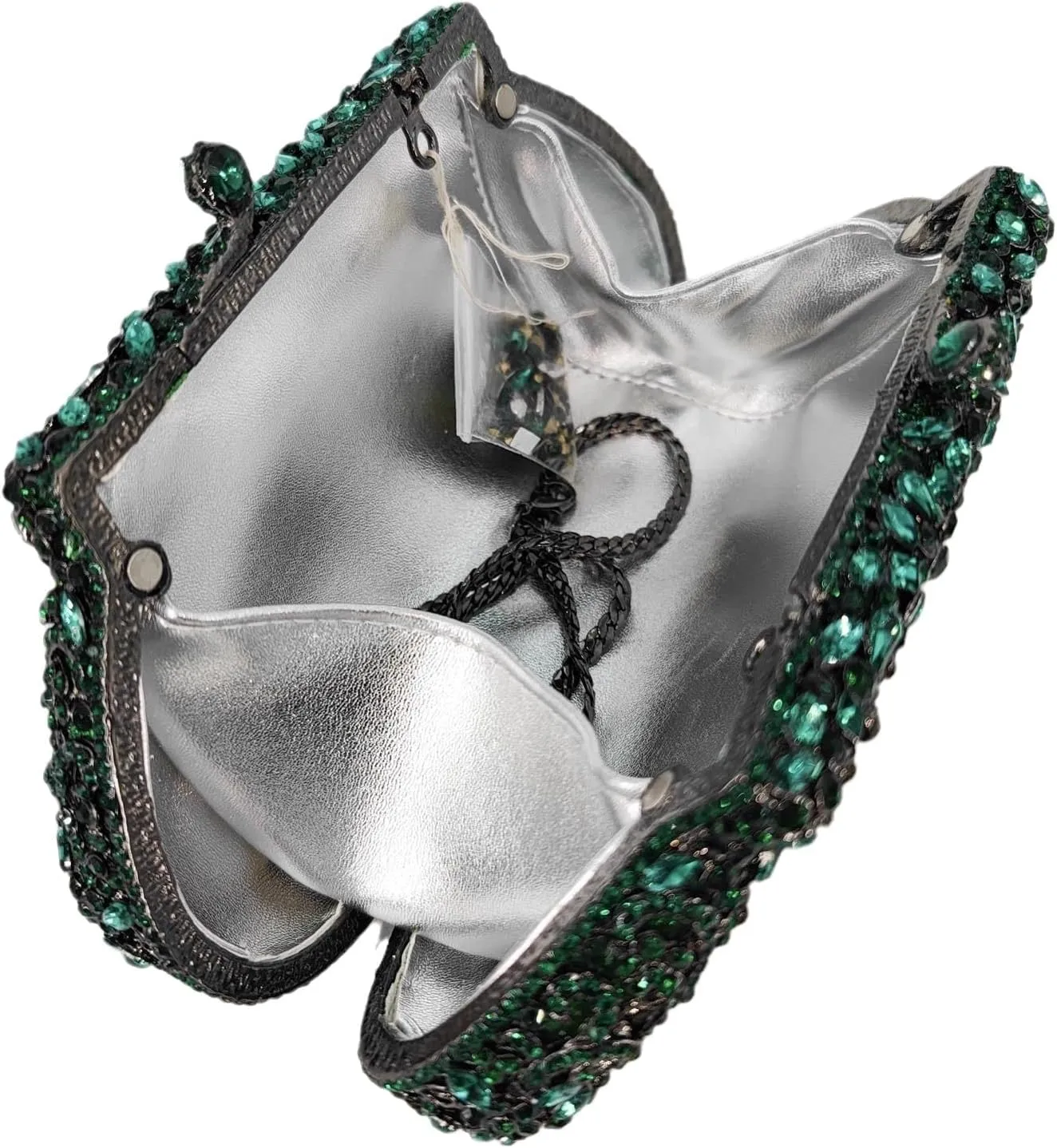 Boutique De FGG Women Crown Minaudiere Handbags Formal Evening Bags Flower Crystal Clutch Purses Wedding Clutch Bag,Mini