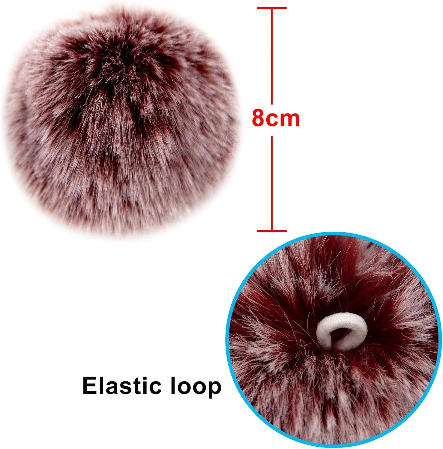 BQTQ 26 Pieces Faux Fur Pom Poms DIY Fluffy Faux Fur Pom Pom with Elastic Buckle for Bag Accessories Gloves Scarf Key Ring (13 Colours)