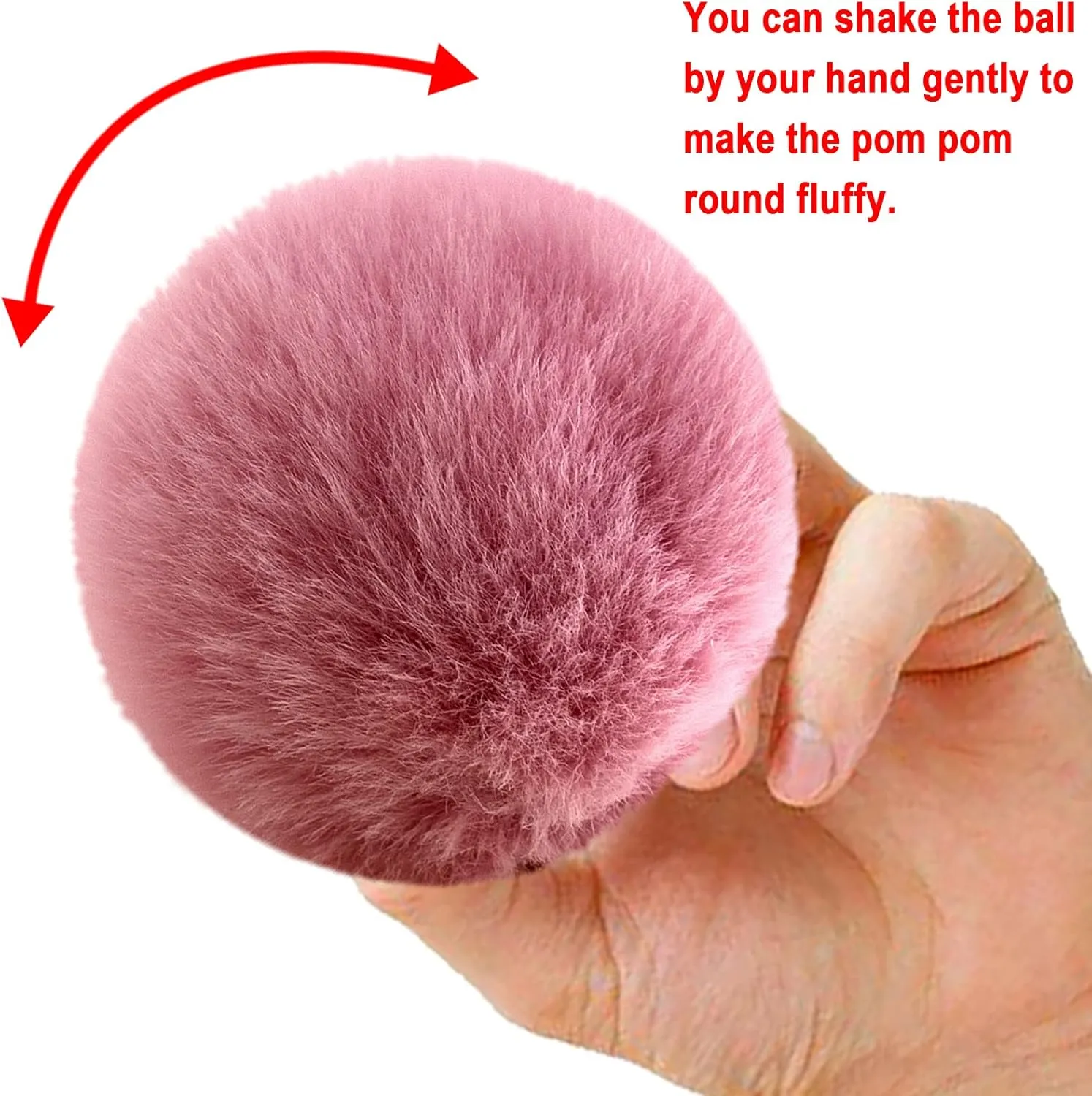 BQTQ 30 Pieces Faux Rabbit Fur Pom Pom Fluffy Pompom Balls with Elastic Loop for Hats Keychains Scarves Gloves Bags Accessories(15 Colors, 2 Pcs Each Color)