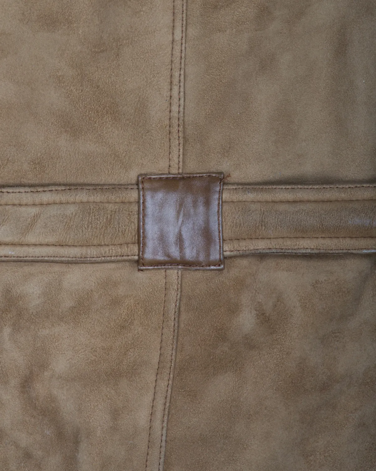 Brown oversized double breasted sheepskin coat