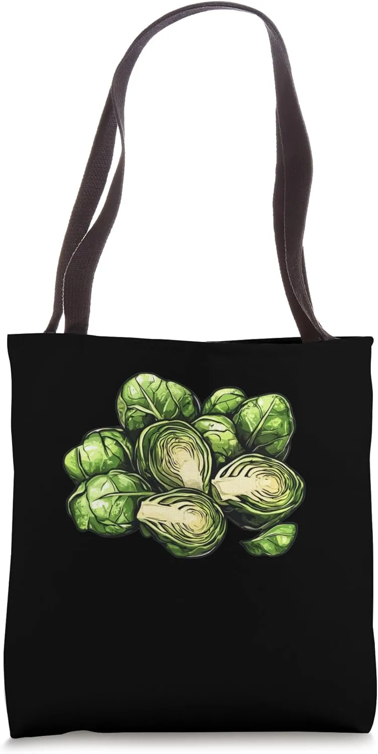 Brussels Sprouts In A Rustic Style Tote Bag