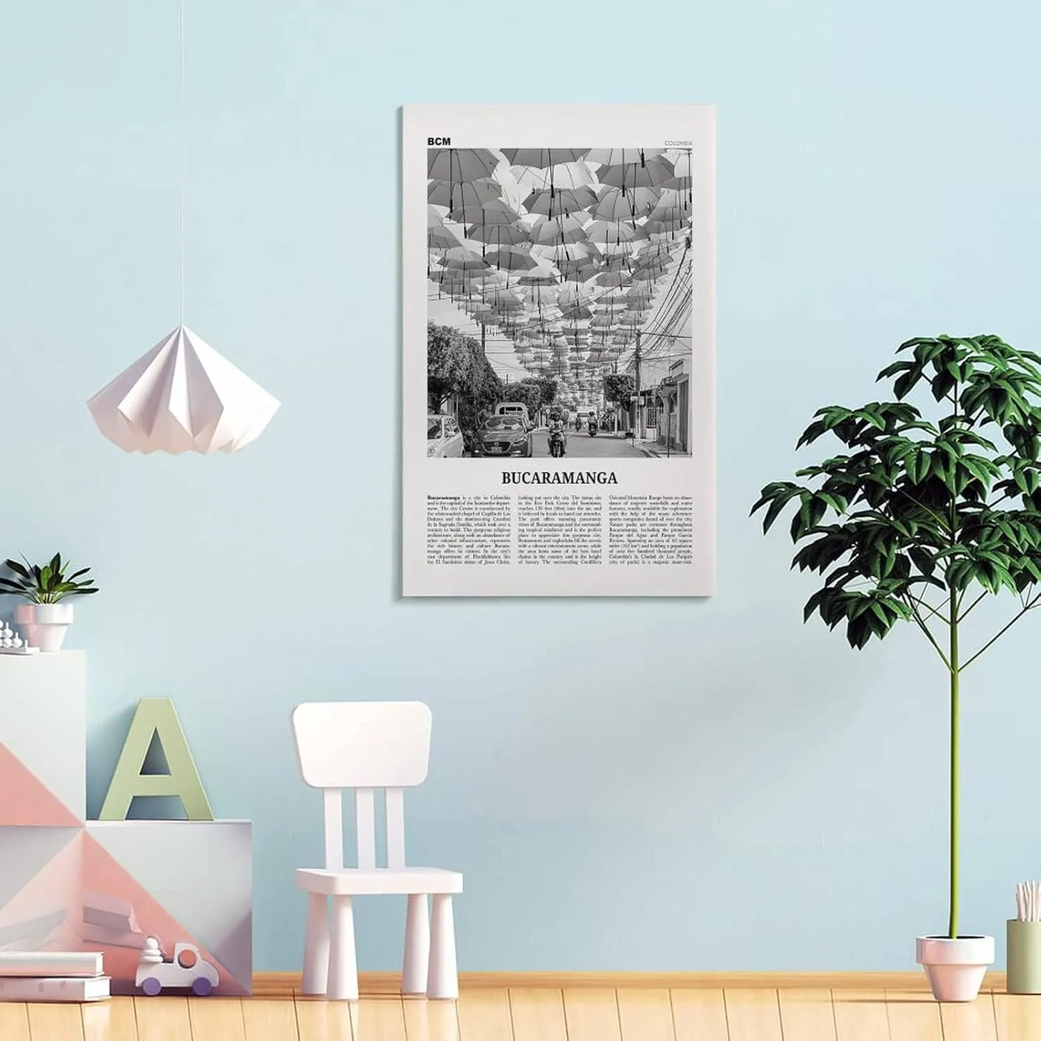 Bucaramanga Print Black And White, Bucaramanga Wall Art, Bucaramanga Poster, Bucaramanga Photo, Buca Poster Canvas Artwork Prints Rustic Farmhouse Decorations for Living Room Bathroom Bedroom 20x30inc