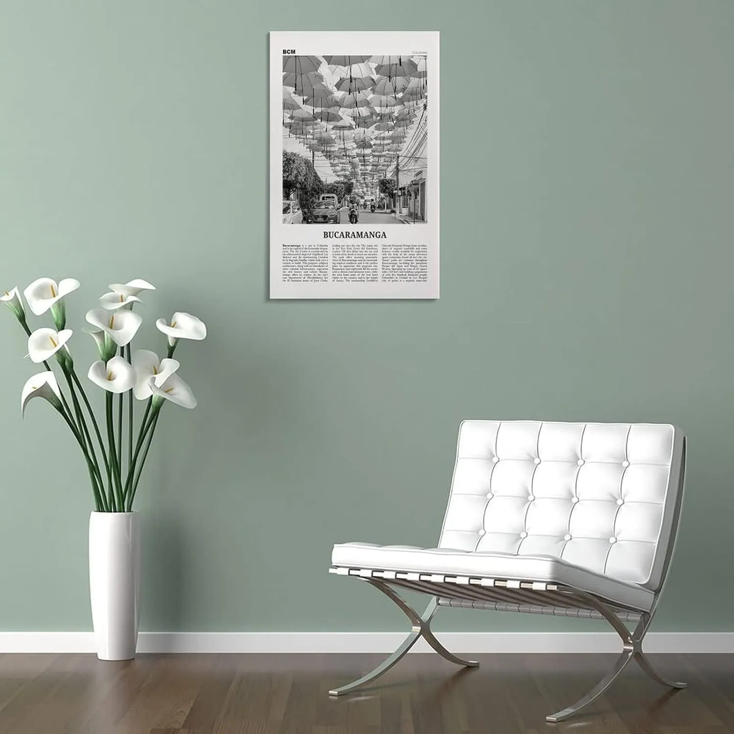 Bucaramanga Print Black And White, Bucaramanga Wall Art, Bucaramanga Poster, Bucaramanga Photo, Buca Poster Canvas Artwork Prints Rustic Farmhouse Decorations for Living Room Bathroom Bedroom 20x30inc