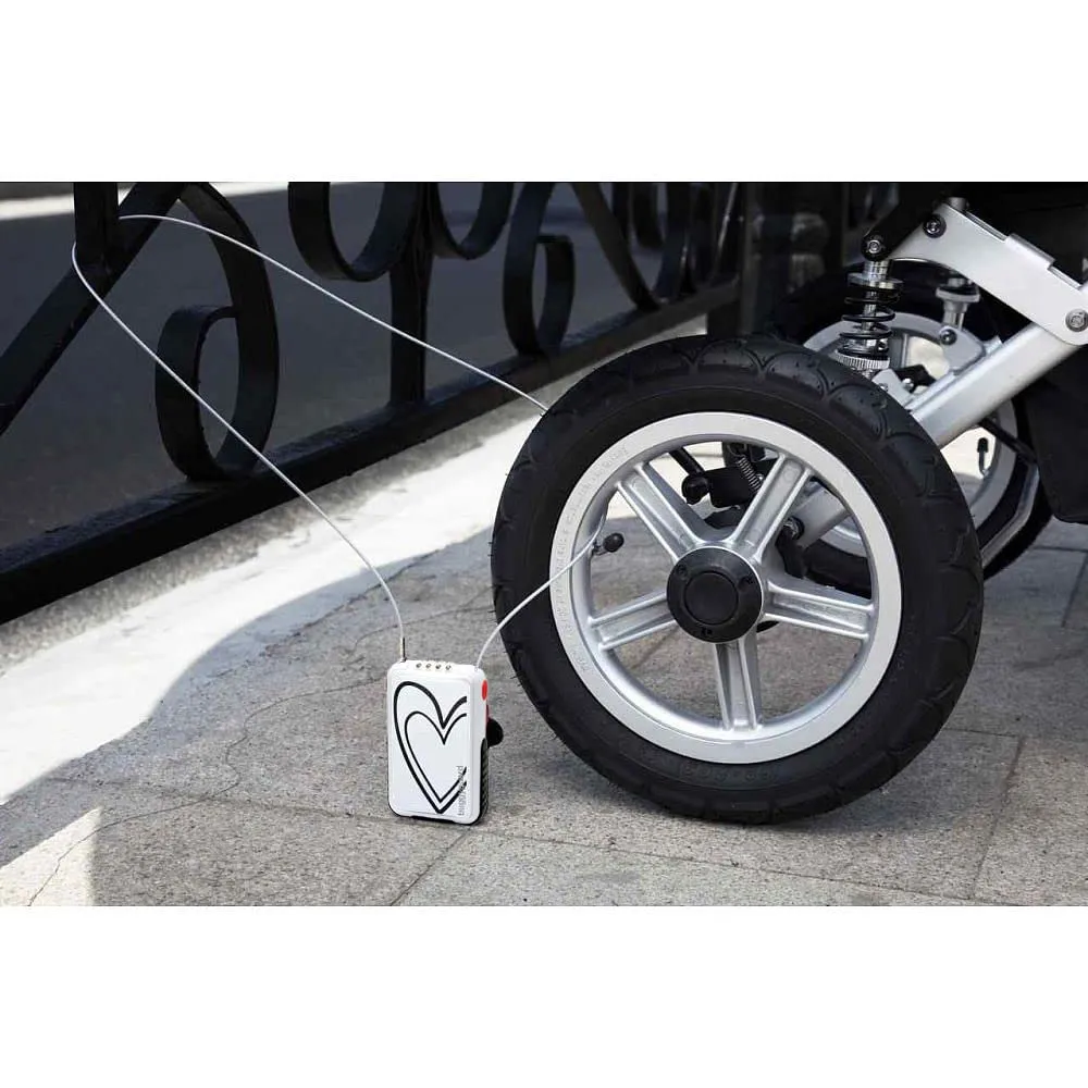 Buggygear Stroller Lock - Anti-Theft Retractable Combination Chain Cable Locks, Thin, Lightweight Safety Padlock for Essentials & Accessories - Strollers, Buggies, Skis, Bikes & Bicycles (Heart)