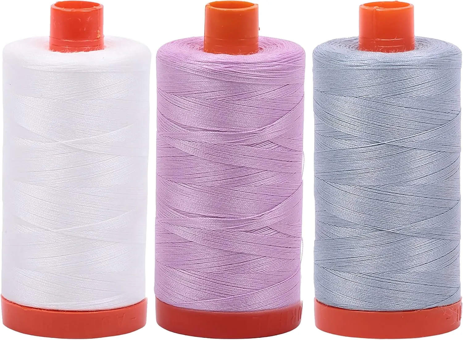 Bundle of Aurifil 50wt Egyptian Cotton Thread, Large 1422 Yard Spools, with and Without Aurifil Empty Thread Case 12 Spool Capacity (3 Spool Bundles, 2021 2515 2612)