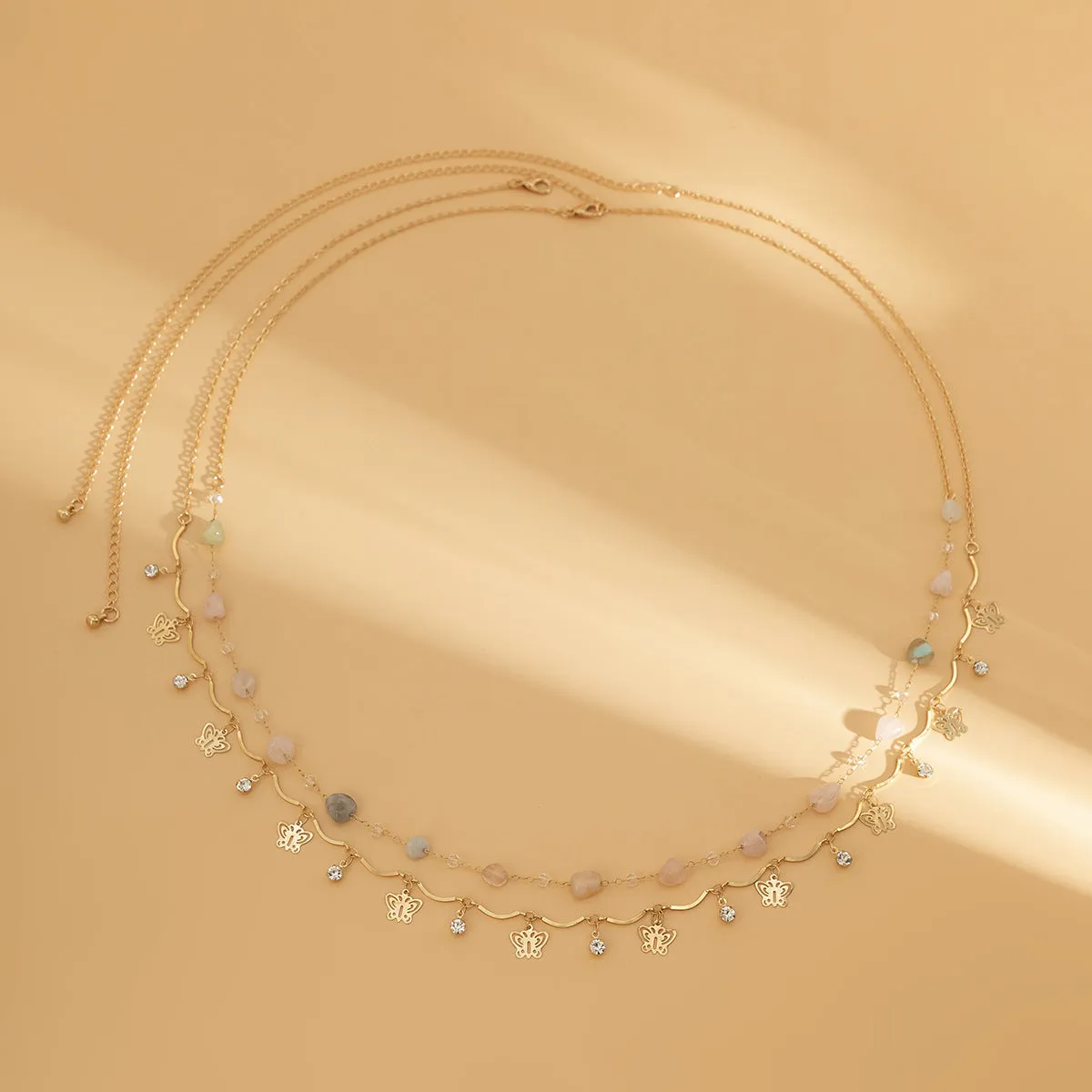 Butterfly Tassel Crystal Layered Waist Chain P25A820