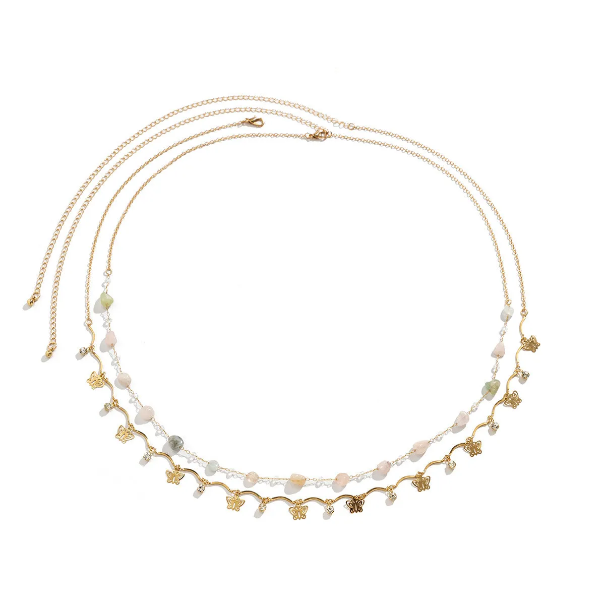 Butterfly Tassel Crystal Layered Waist Chain P25A820