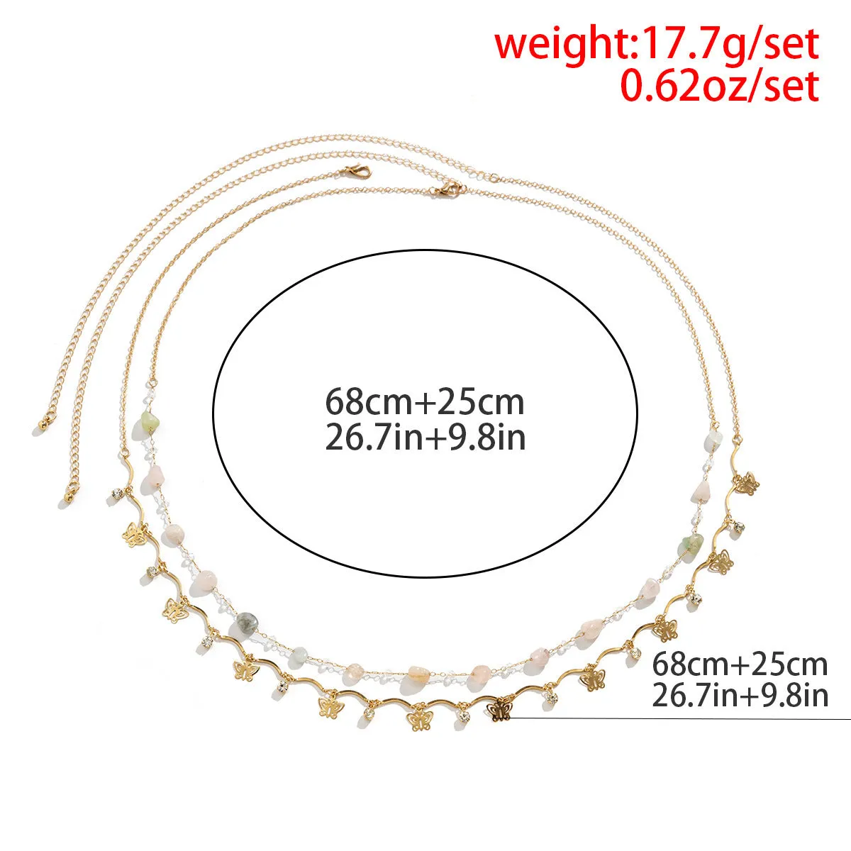 Butterfly Tassel Crystal Layered Waist Chain P25A820