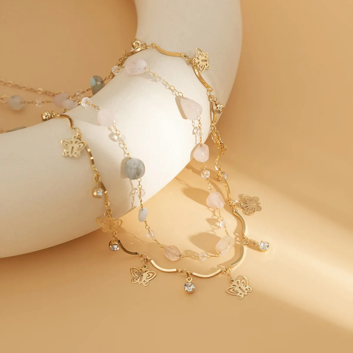 Butterfly Tassel Crystal Layered Waist Chain P25A820