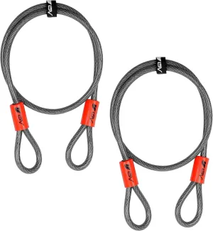 BV Heavy-Duty 4FT Security Cable Lock with Loops-10mm (3/8 Inch) Cut-Resistant Braided Steel Cable-Versatile & Weatherproof-Bike Lock Cable & Chain Lock, Security Chain for Padlock (Pair)
