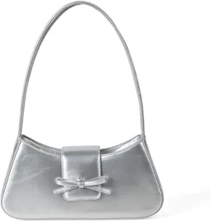Cabernet Red Patent Leather Shoulder Bag - Coquette Handbag With Bow - Y2k Style Aesthetic Accessory