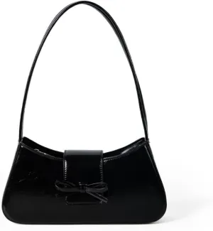 Cabernet Red Patent Leather Shoulder Bag - Coquette Handbag With Bow - Y2k Style Aesthetic Accessory