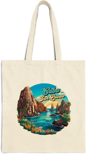 Cabo San Lucas Cotton Tote Bag for Women Men Casual Tote Bag Cloth Canvas Shopping Bags with Handles Cute Bags Everyday Use 15" x 16" Aesthetic Gift ID44997