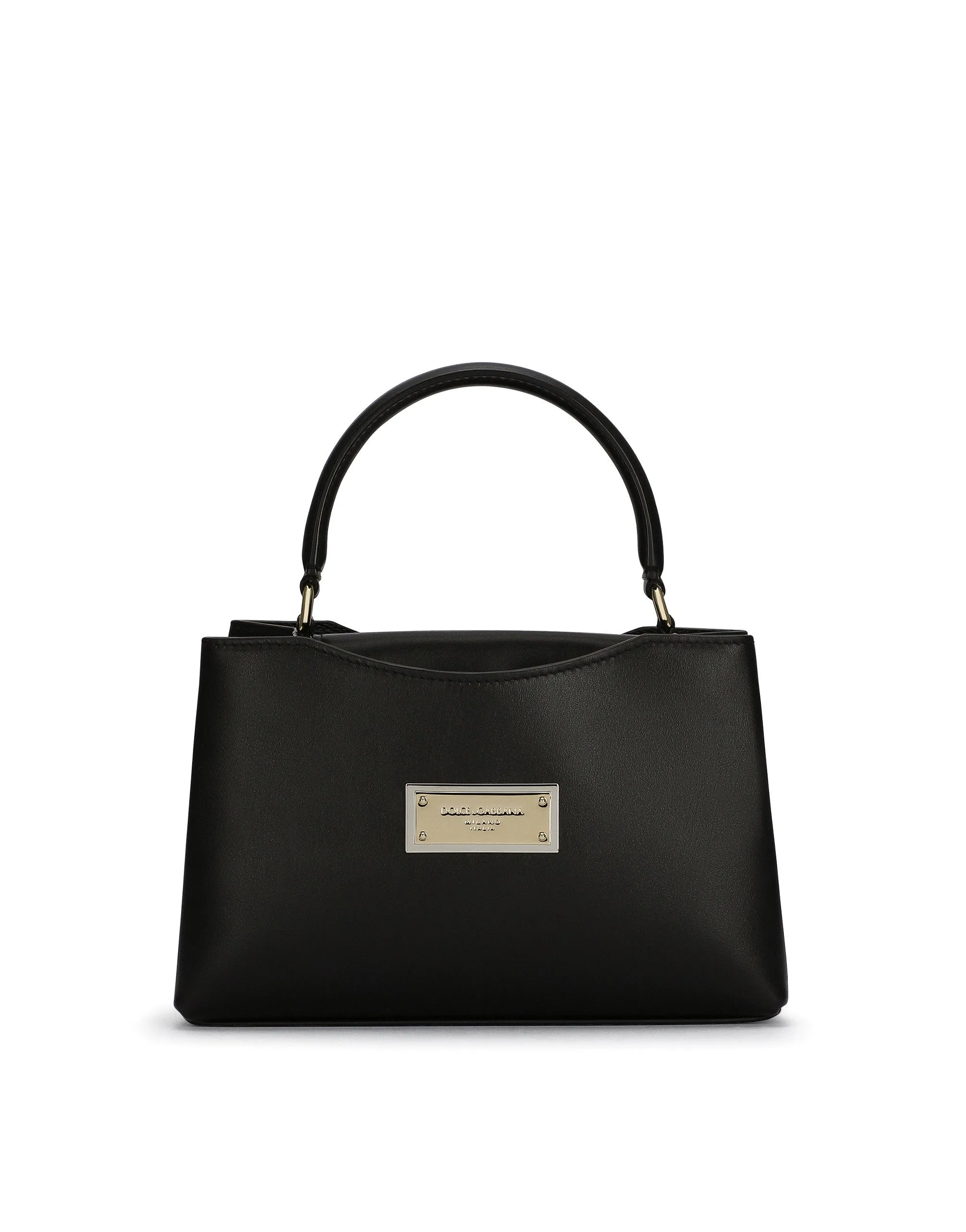 Calfskin and faux fur cover bag