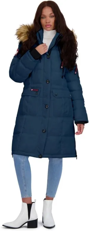 CANADA WEATHER GEAR Puffer Coat for Women- Long Faux Fur Insulated Winter Jacket