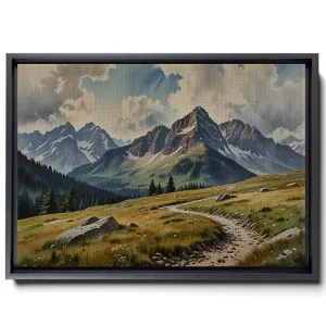 Canvas Print Rustic Mountain Landscape Print Mountain Art Print Rustic Landscape Print Mountain Canvas Valley On The Snowy Slopes Forest Prints Canvas Prints, Wall