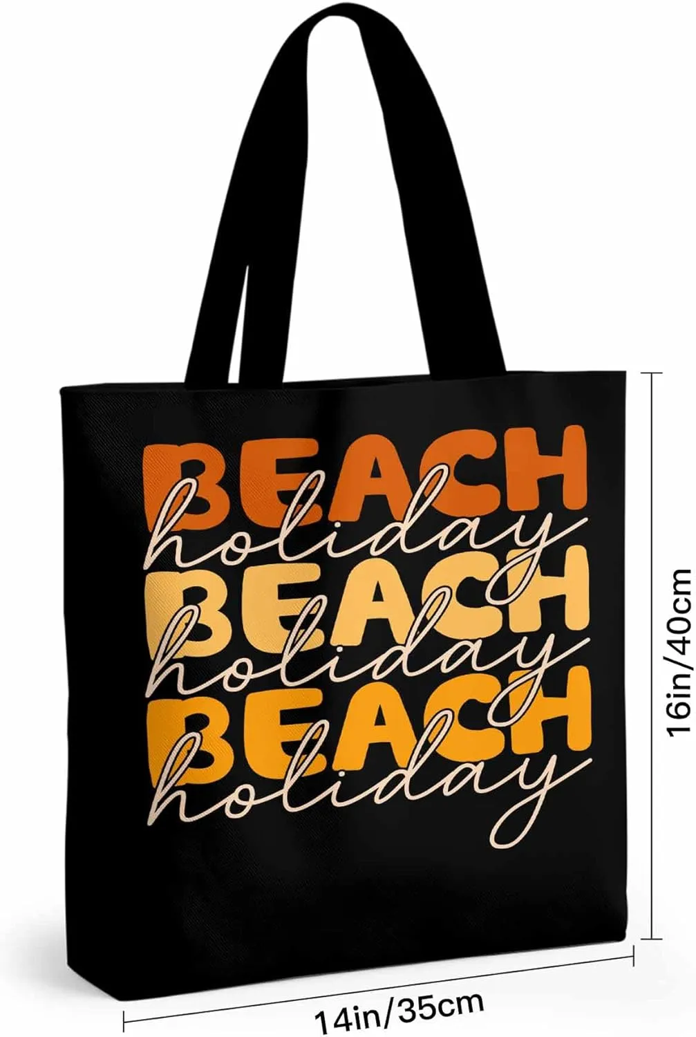 Canvas Tote Bag Beach Quote Reusable Grocery Shopping Bags with Handle, Street Art Large Canvas